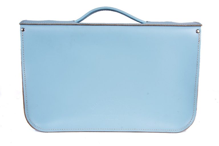 15 BABY BLUE ENGLISH LEATHER SATCHEL – MAGNETIC BRIEFCASE back 15 BABY BLUE ENGLISH LEATHER SATCHEL – MAGNETIC BRIEFCASE back