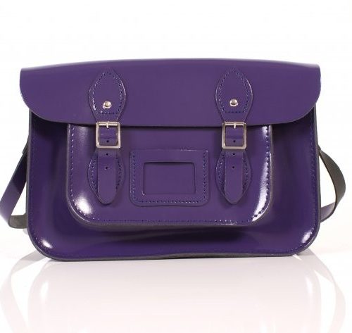 13" Patent Purple Satchel