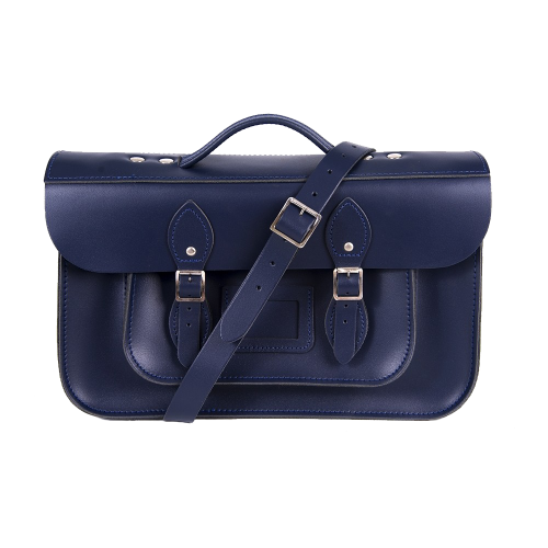 15" Navy Magnetic Briefcase Satchel
