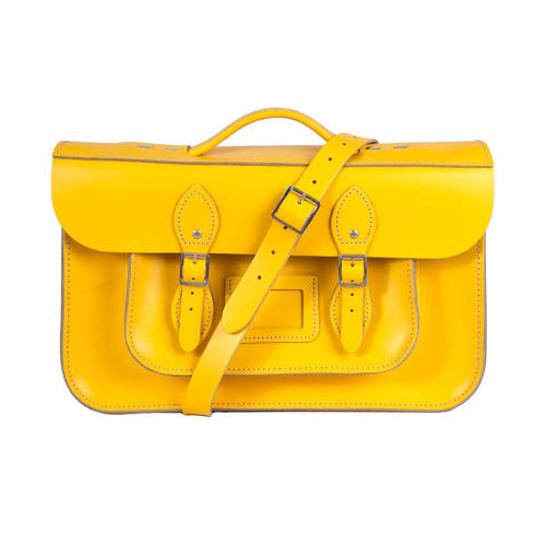 15" Double Yellow Magnetic Briefcase Satchel