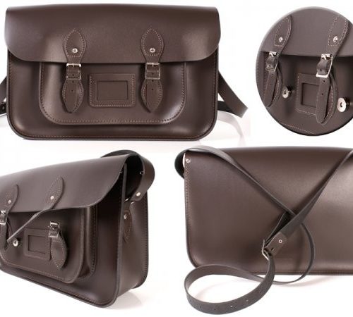 15" Chocolate Brown Magnetic Satchel
