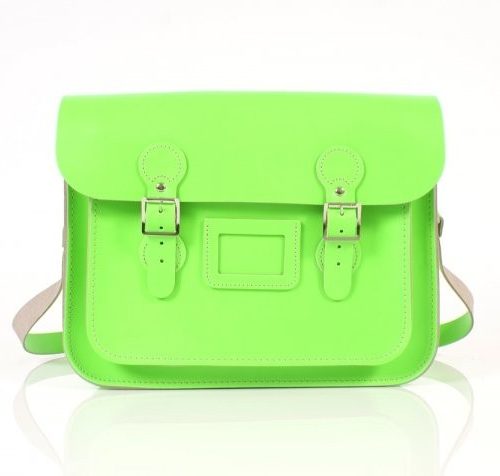 13" Dayglow Green Circle Satchel