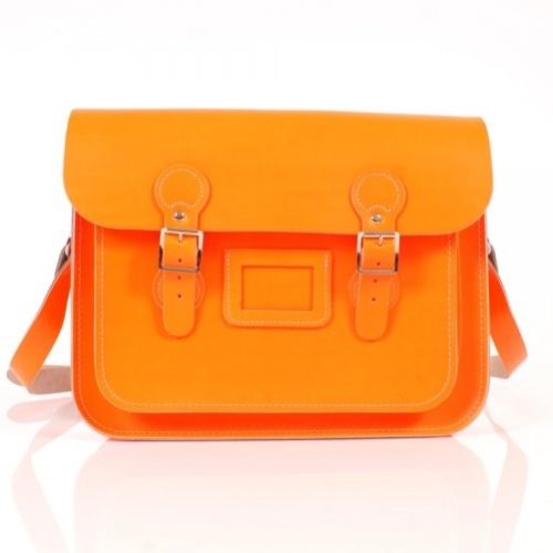 13" Dayglow Orange Circle Satchel