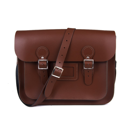 13" Chestnut Brown Circle Satchel