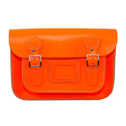 11" Dayglow Orange Circle Satchel