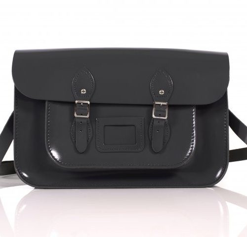 15" Patent Black Satchel