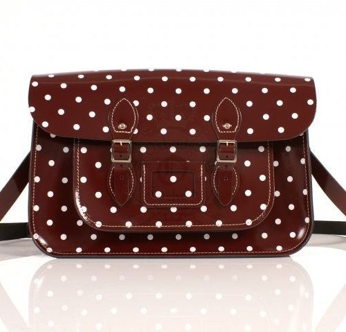 Oxblood Polka Dots Satchel
