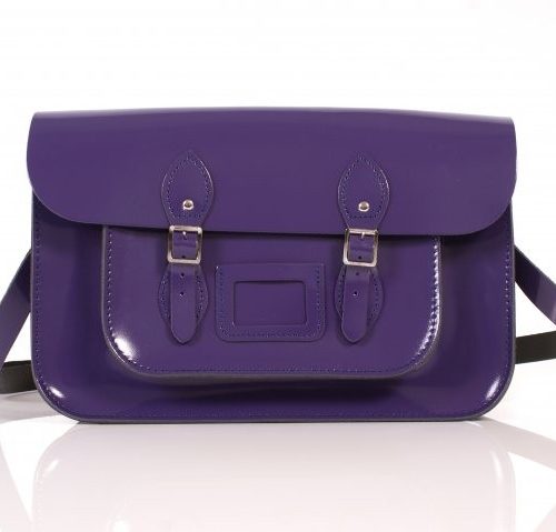 15" Patent Purple Satchel