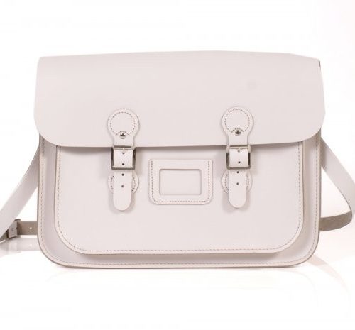 15" White Circle Satchel