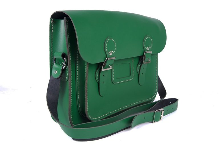 11 Green Circle Satchel side 11 Green Circle Satchel side