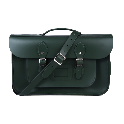 14" Dark Green Briefcase Satchel