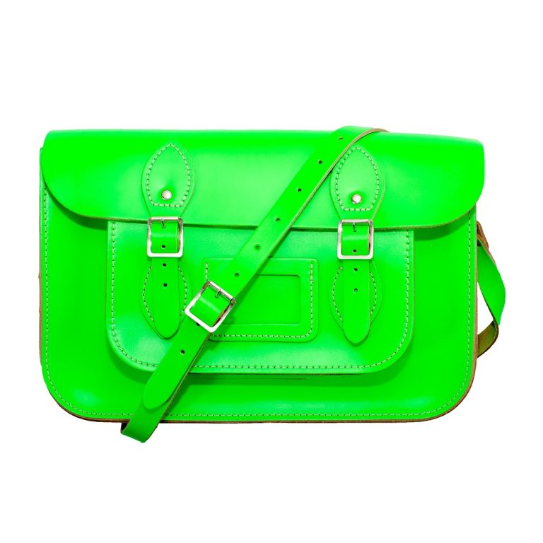 14 Dayglow Green Satchel 14 Dayglow Green Satchel