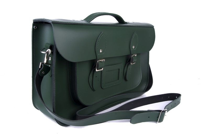 Dark Green Briefcase Satchel 1