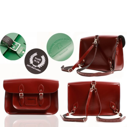15" Oxblood Patent Backpack Satchel