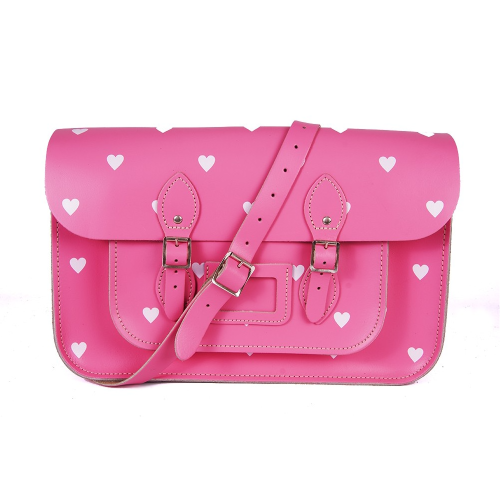 15" Pink Hearts Satchel