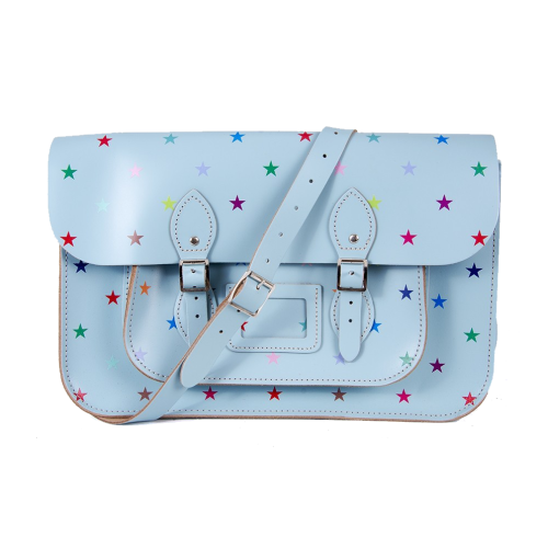 15" Sky Blue Multi-Stars Satchel
