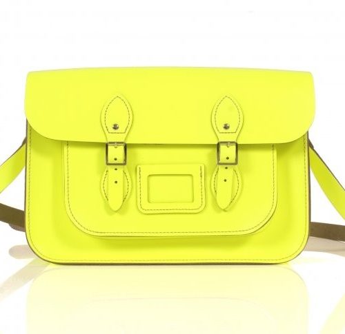 14" Dayglow Yellow Satchel
