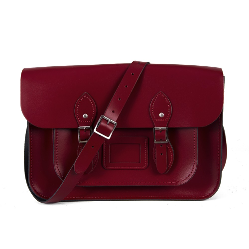 15" Dark Red Magnetic Satchel